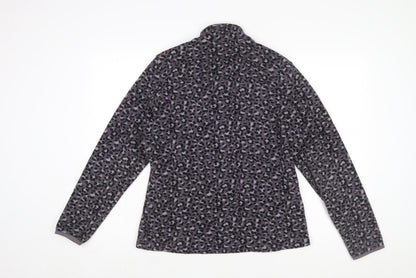 Marks and Spencer Womens Grey Animal Print Fleece Zip Jacket Size 12