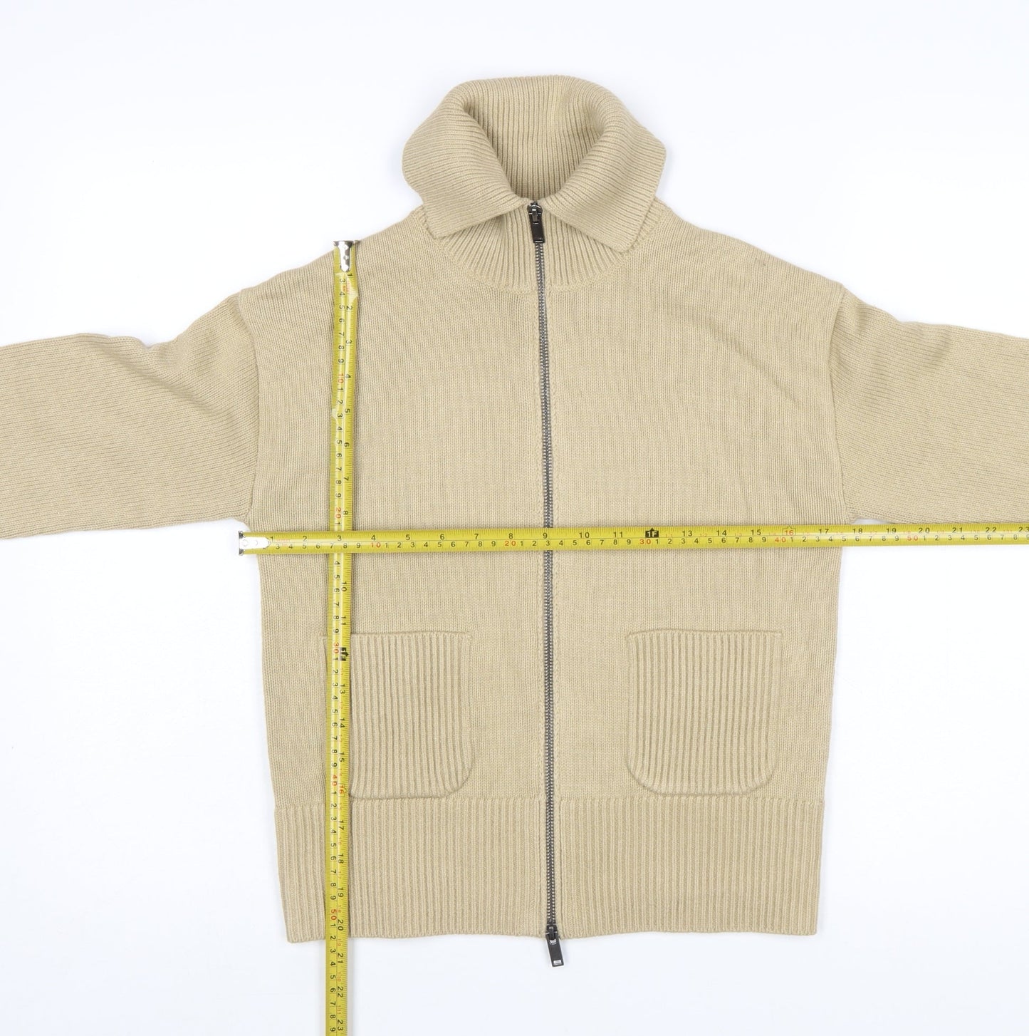 Marks and Spencer Women Beige XS Full Zip High Neck Jumper