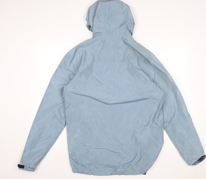 11 Degrees Men Blue Hooded Windbreaker Jacket Size M