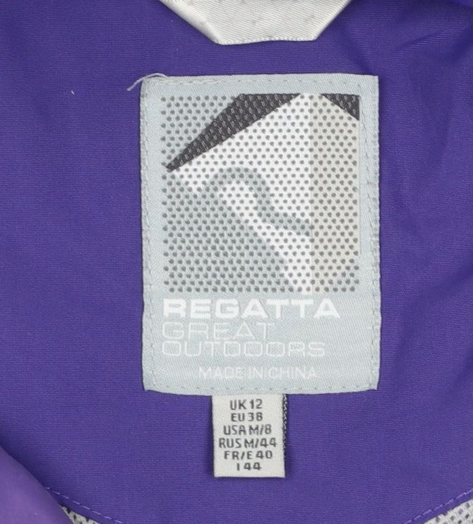 Regatta Womens Purple Waterproof Hooded Rain Jacket UK 12