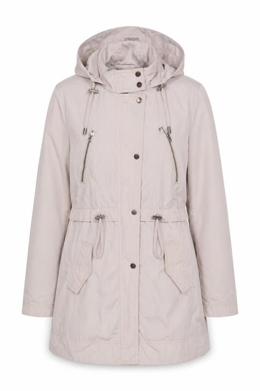 Principles by Ben de Lisi Women's Beige Parka Coat Size 12 Hooded Mid-Length