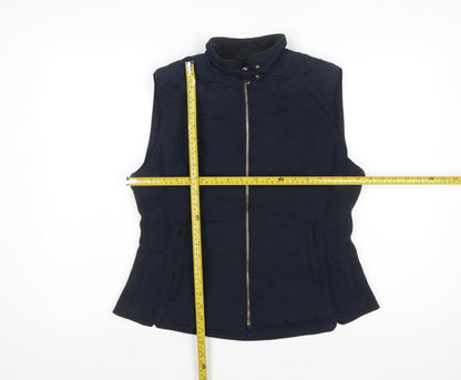Zara Woman Blue Quilted Sleeveless Waistcoat Women's L