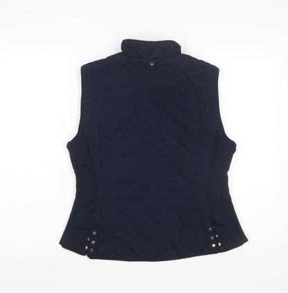 Zara Woman Blue Quilted Sleeveless Waistcoat Women's L
