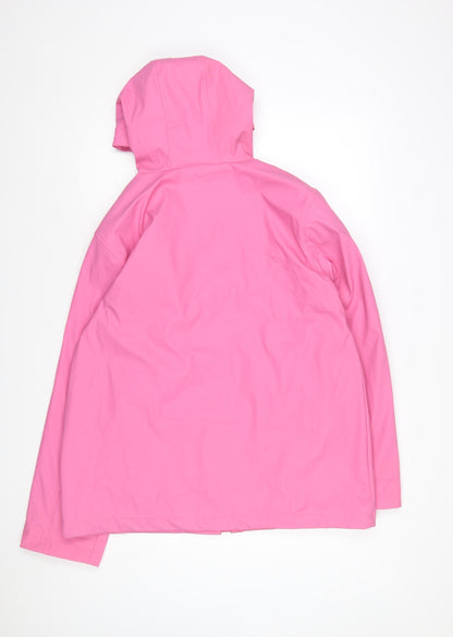 Rising Women Pink Waterproof Hooded Rain Coat XL