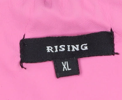 Rising Women Pink Waterproof Hooded Rain Coat XL