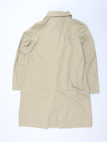 Uniqlo Women's Beige Long Trench Coat L Collared Classic Style