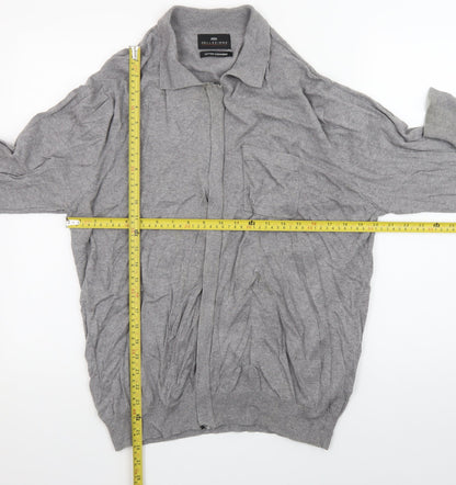 Marks and Spencer Women’s Grey Full Zip Cardigan L Cotton Cashmere