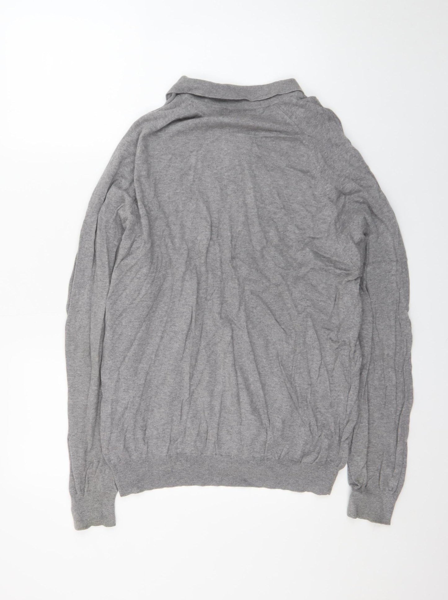 Marks and Spencer Women’s Grey Full Zip Cardigan L Cotton Cashmere