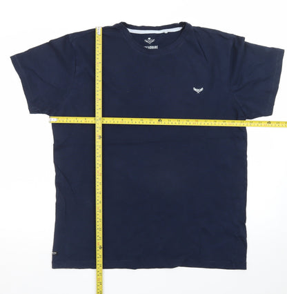 Threadbare Men's Blue Crew Neck Cotton T-Shirt Size L