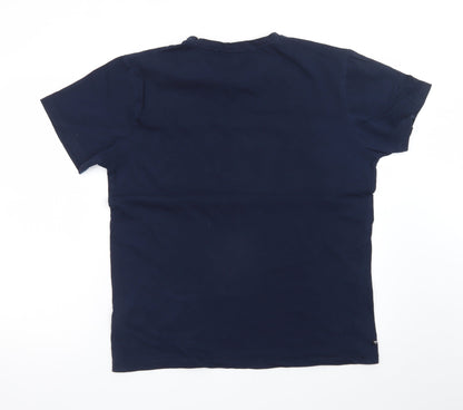 Threadbare Men's Blue Crew Neck Cotton T-Shirt Size L