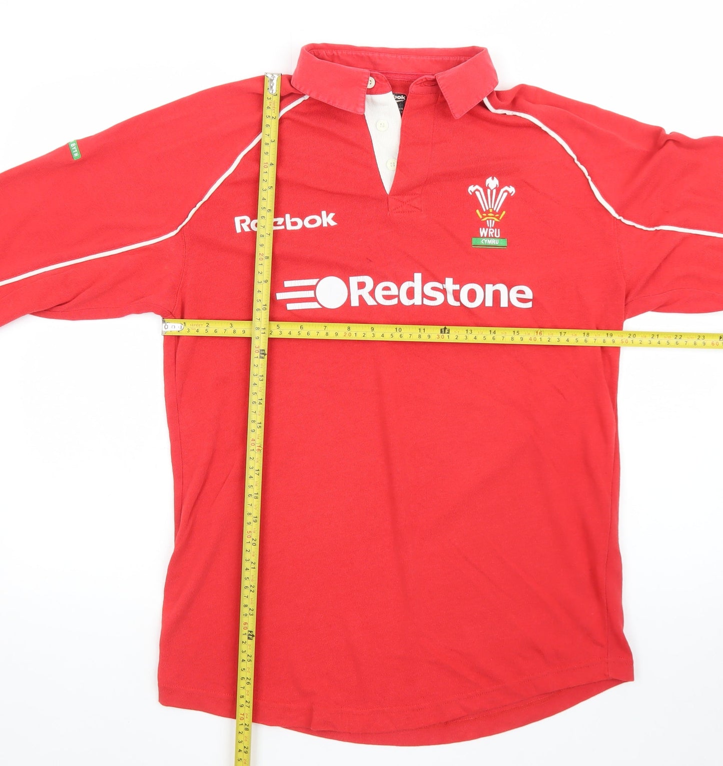 Reebok Wales Rugby Red Long Sleeve Men's Polo Shirt Size S