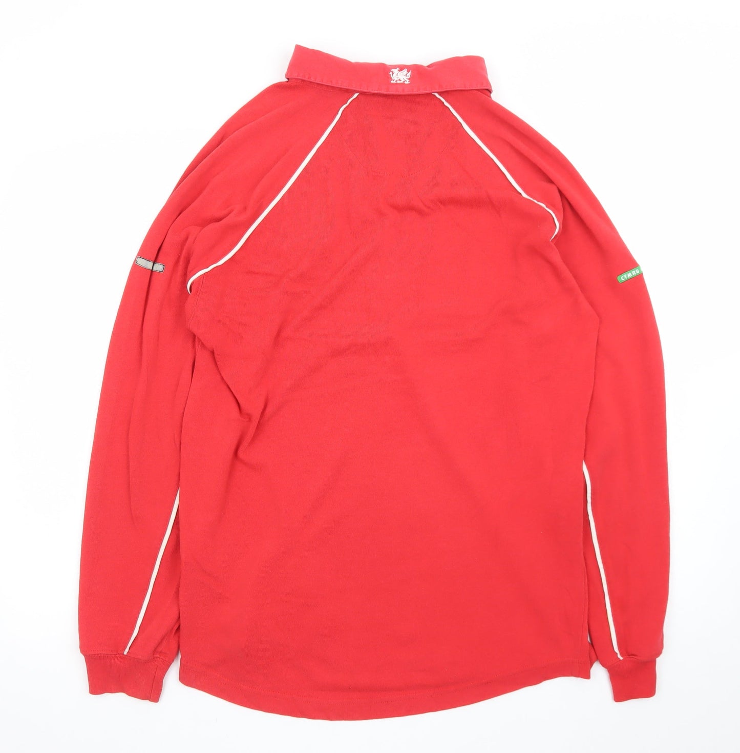 Reebok Wales Rugby Red Long Sleeve Men's Polo Shirt Size S