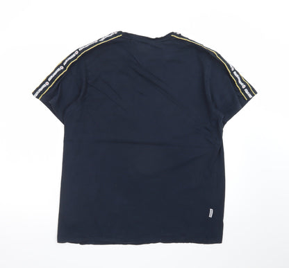 Lambretta Men's Blue XL Retro Crew Neck Cotton T-Shirt