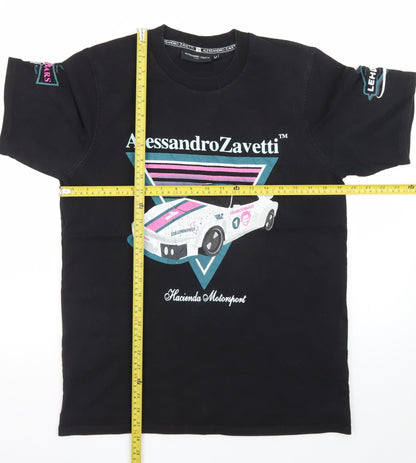 Alessandro Zavetti Men's Black Medium Hacienda Motorsport Graphic T-Shirt