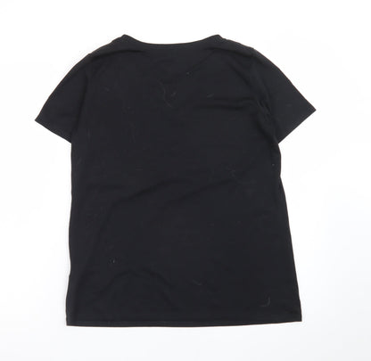 Nike Womens Black Dri-FIT V-Neck T-Shirt Size M Sports Tee