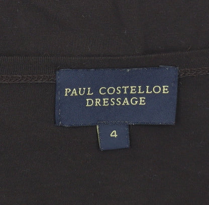 Paul Costelloe Dressage Womens Brown 3/4 Sleeve V-Neck Top Size 4