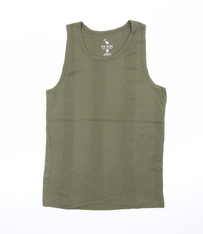 STH Shore Men's Green Sleeveless Cotton Tank Top Size L