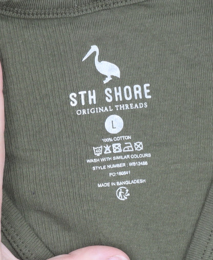STH Shore Men's Green Sleeveless Cotton Tank Top Size L
