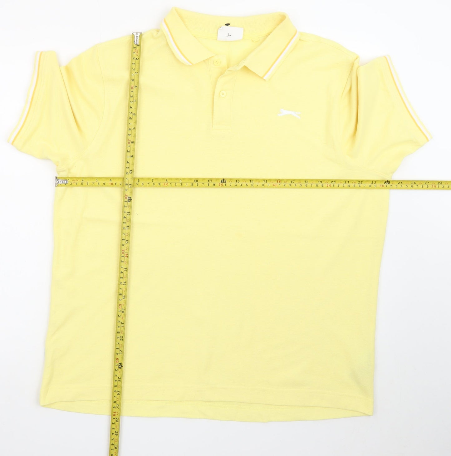 Slazenger Mens Yellow XL Polo Shirt Cotton Blend Sportswear