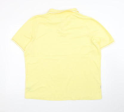Slazenger Mens Yellow XL Polo Shirt Cotton Blend Sportswear