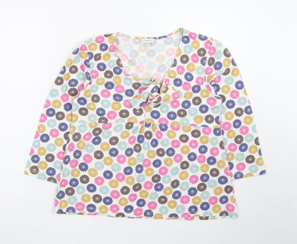 L.K. Bennett Women's Multicoloured Floral Wrap Blouse Size L