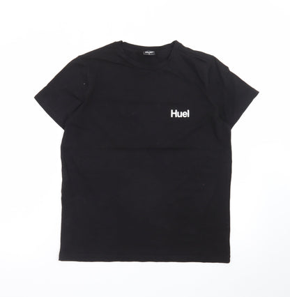 Huel Men's Black Cotton Crew Neck Short Sleeve T-Shirt M