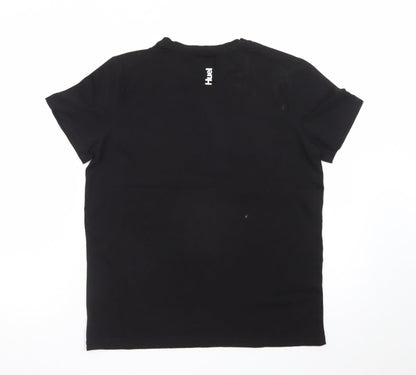 Huel Men's Black Cotton Crew Neck Short Sleeve T-Shirt M