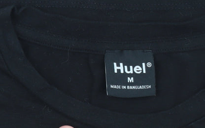 Huel Men's Black Cotton Crew Neck Short Sleeve T-Shirt M