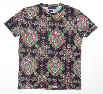 Urban Threads Women's Multicoloured Paisley Short Sleeve T-Shirt S