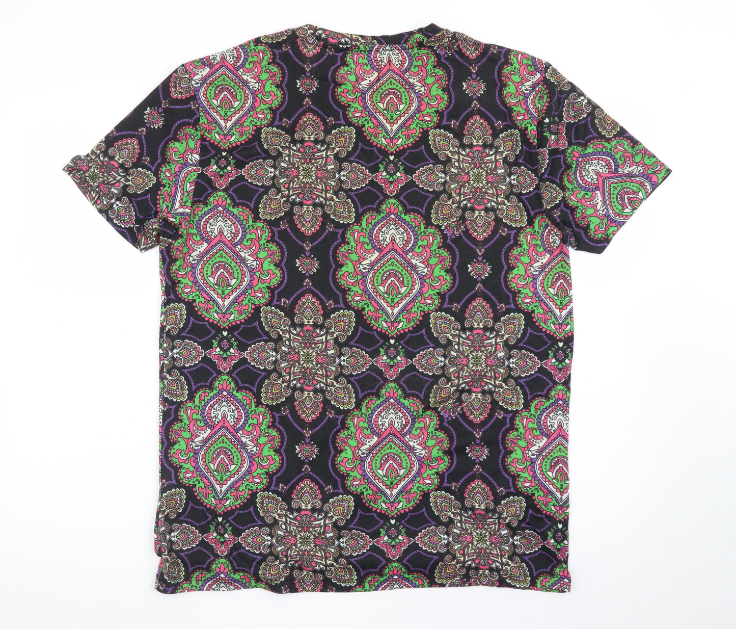 Urban Threads Women's Multicoloured Paisley Short Sleeve T-Shirt S