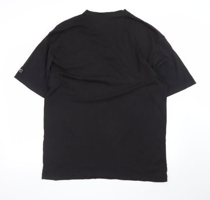 Reebok Mens Black XL V-Neck Cotton Essentials Logo T-Shirt