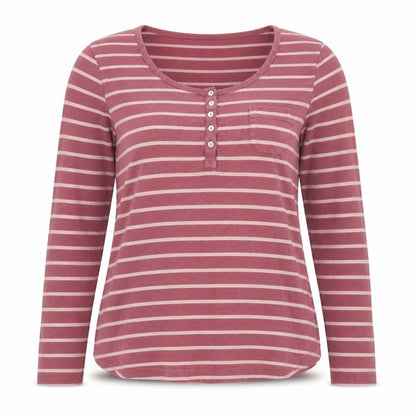 FatFace Womens Pink Striped Long Sleeve Cotton T-Shirt Size 12