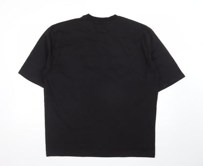 PrettyLittleThing Men's Black Cotton Crew Neck Regular Fit T-Shirt M