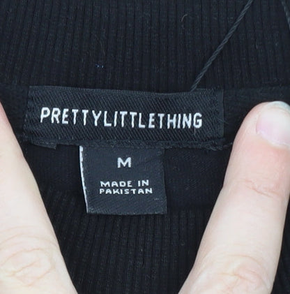 PrettyLittleThing Men's Black Cotton Crew Neck Regular Fit T-Shirt M