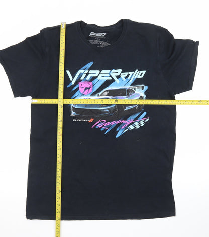 Dodge Men’s Black Racing Car Graphic Cotton T-Shirt Size L