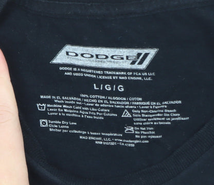 Dodge Men’s Black Racing Car Graphic Cotton T-Shirt Size L