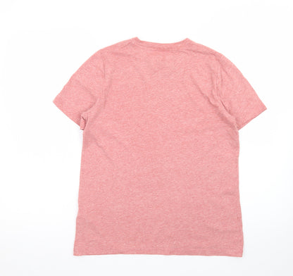 Abercrombie Kids Boys Pink Logo T-Shirt 13-14 Years Short Sleeve Crew Neck