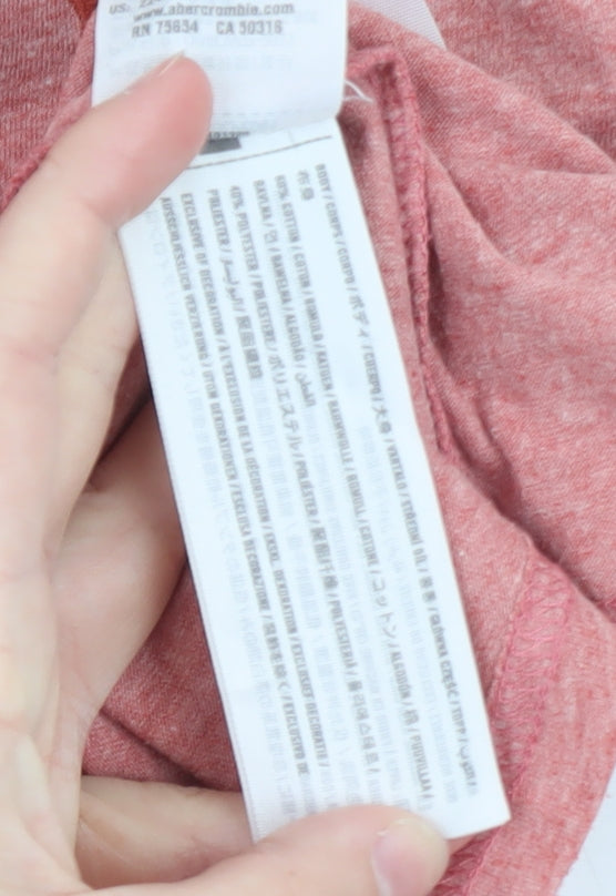 Abercrombie Kids Boys Pink Logo T-Shirt 13-14 Years Short Sleeve Crew Neck