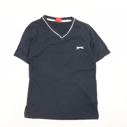 Slazenger Teens Blue V-Neck Short Sleeve Cotton T-Shirt XS