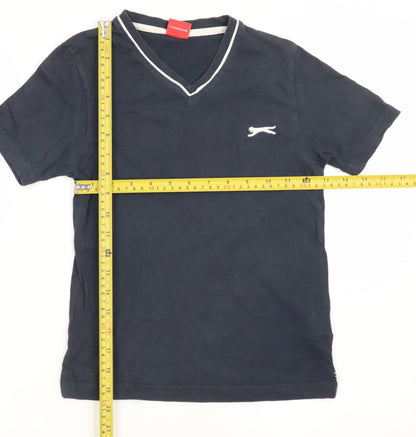 Slazenger Teens Blue V-Neck Short Sleeve Cotton T-Shirt XS
