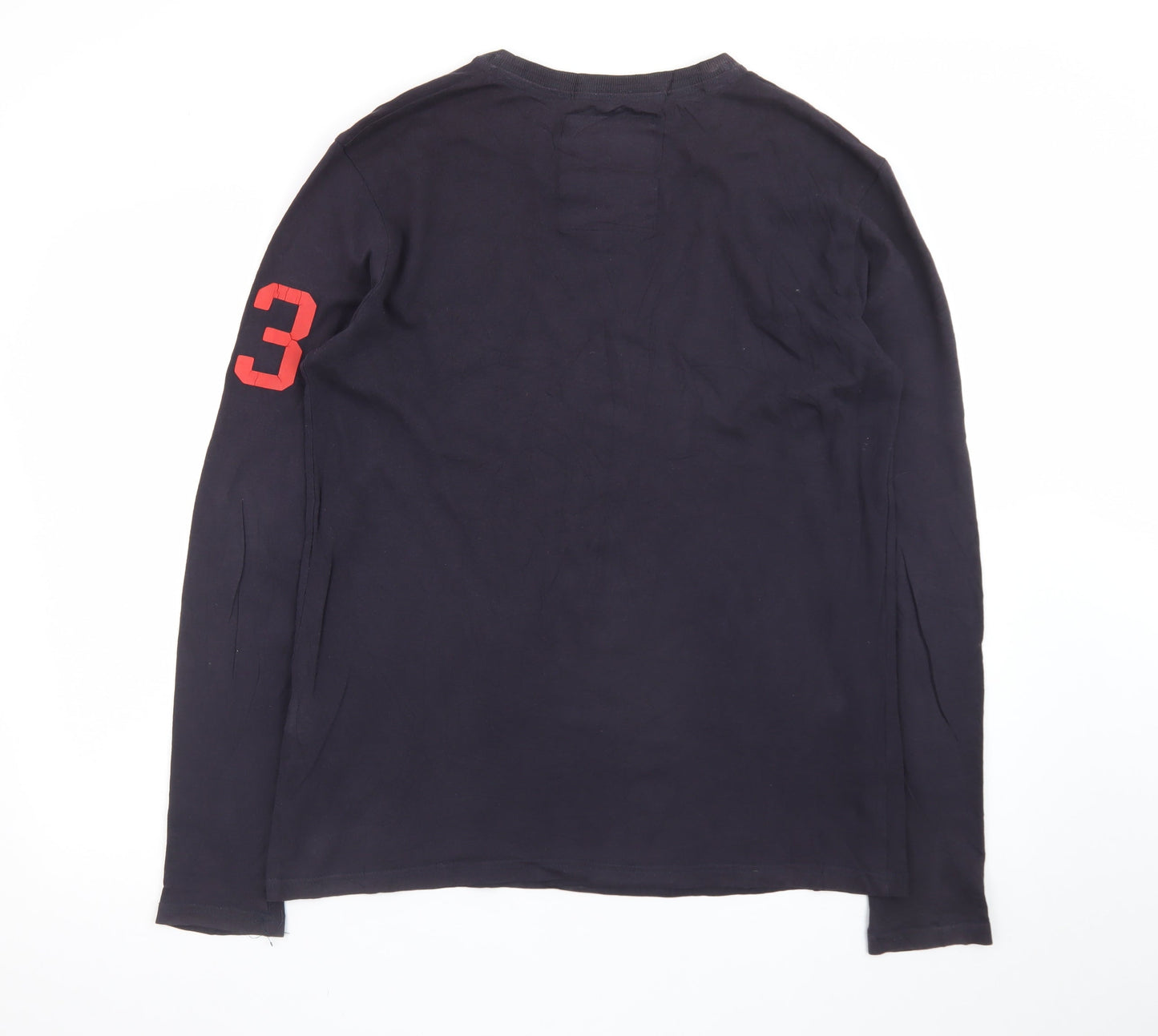 Superdry Men's Navy Long Sleeve Track & Field T-Shirt Size M