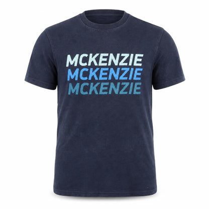 McKenzie Men's Blue Graphic Logo Crew Neck Short Sleeve T-Shirt Size S