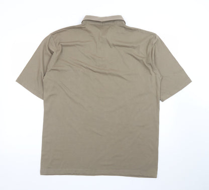 Premier Man Mens Brown M Short Sleeve Collared Polo Shirt