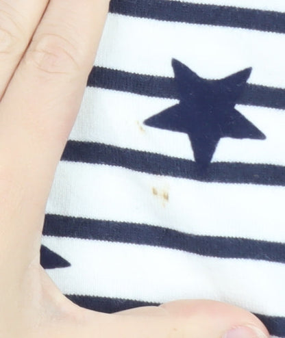 Joules Women’s White Navy Star Stripe 3/4 Sleeve Cotton T-Shirt UK 12