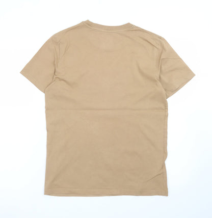 Lucy & Yak Men's Beige Graphic Print Organic Cotton T-Shirt XS