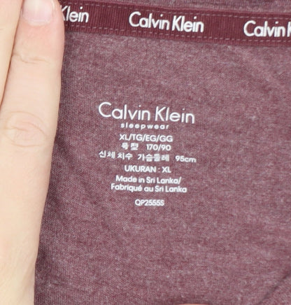 Calvin Klein Men's Burgundy Short Sleeve Sleepwear Top XL