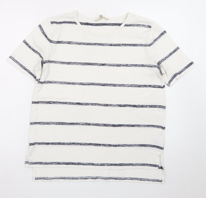 Banana Republic Womens White Striped Luxespun T-Shirt Size M