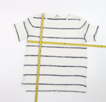 Banana Republic Womens White Striped Luxespun T-Shirt Size M