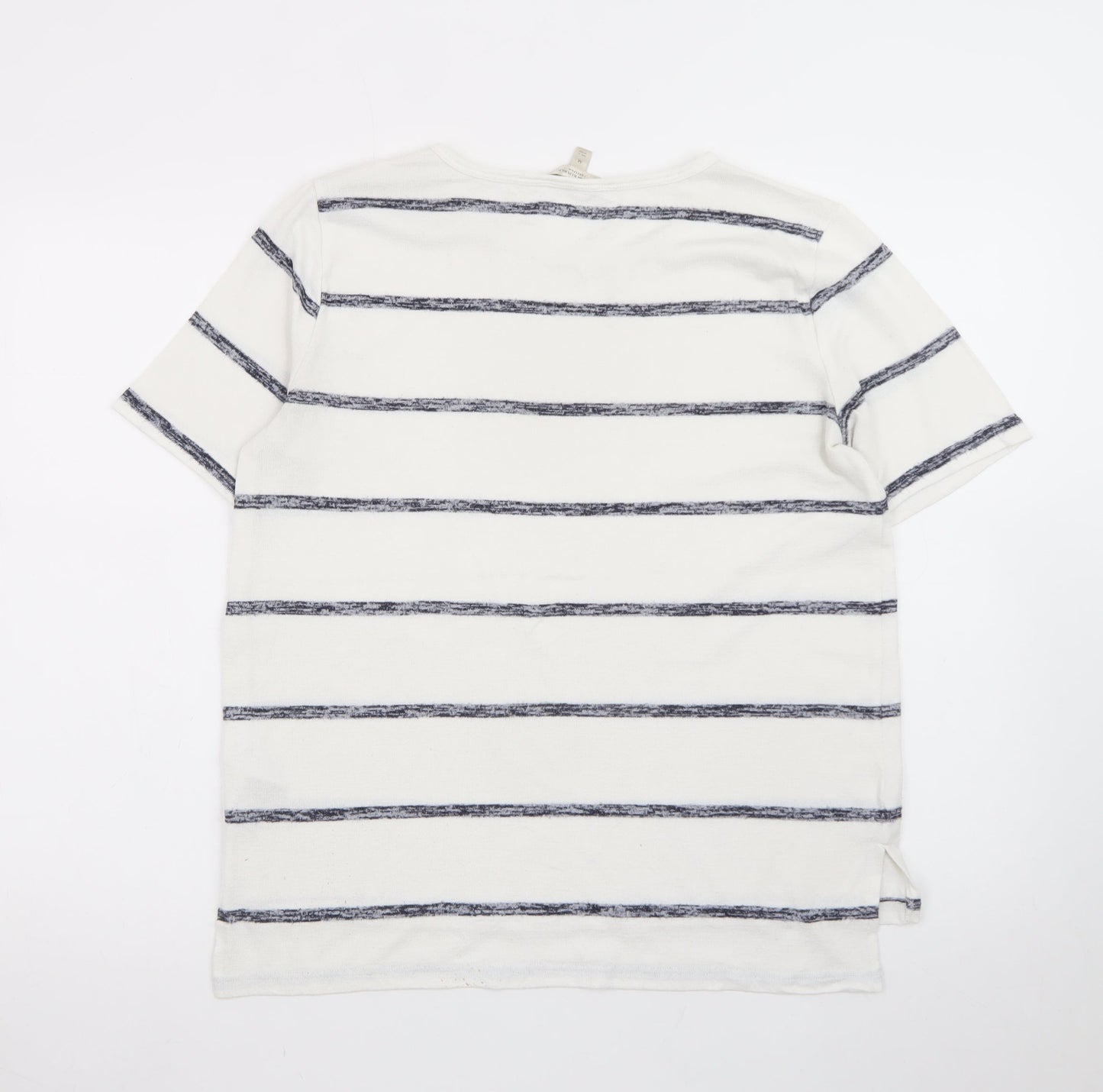 Banana Republic Womens White Striped Luxespun T-Shirt Size M