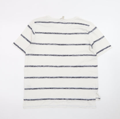 Banana Republic Womens White Striped Luxespun T-Shirt Size M